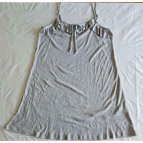 Anthropologie Maronie  Sundress Womens M Gray Ruffled Top Spaghetti Straps Short - Picture 8 of 12